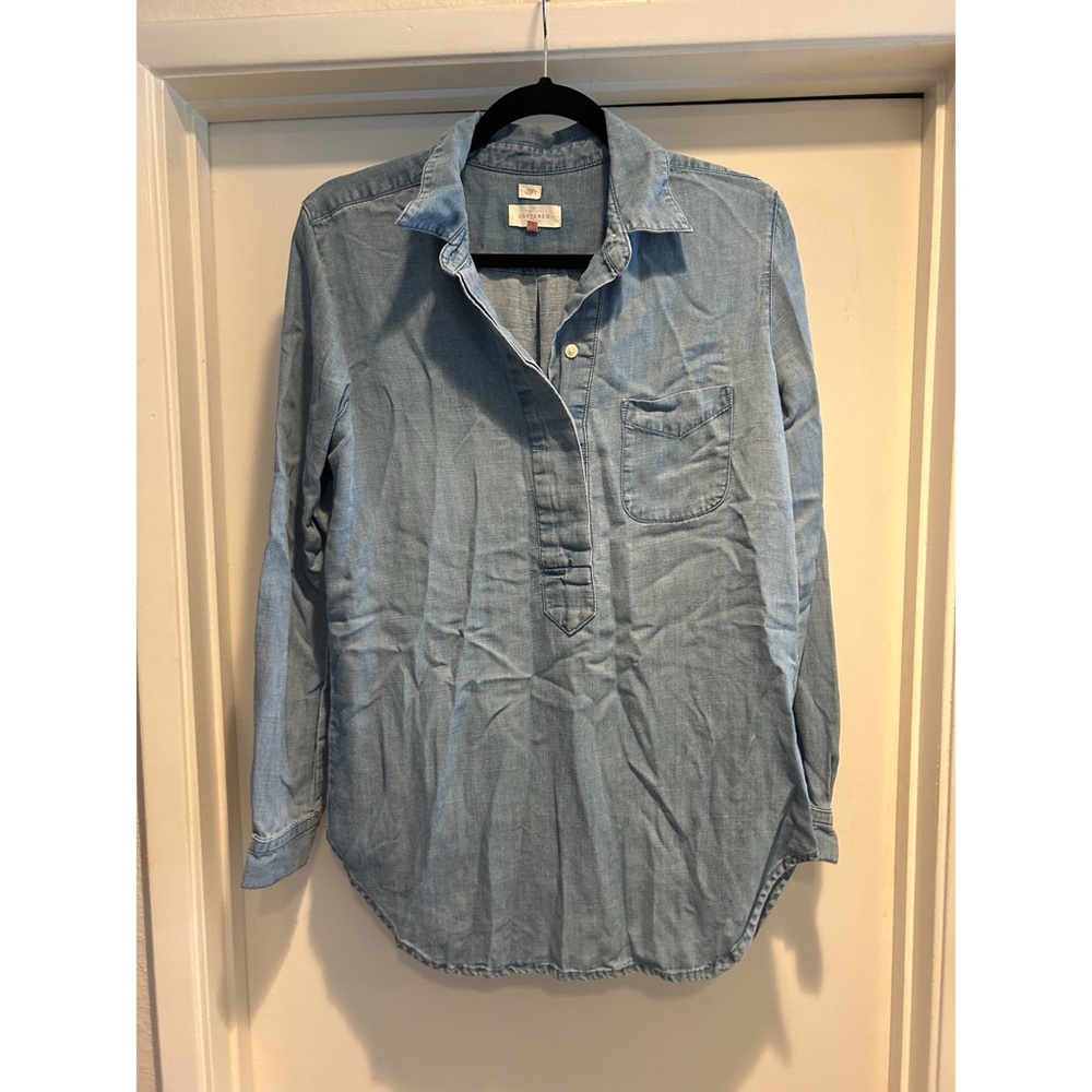LOFT Softened Blue Chambray Shirt